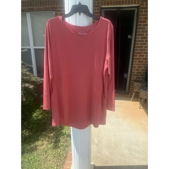 Soft Surroundings Tunic Top Womens XL Long Sleeve Pockets Button Back Casual - Picture 1 of 10